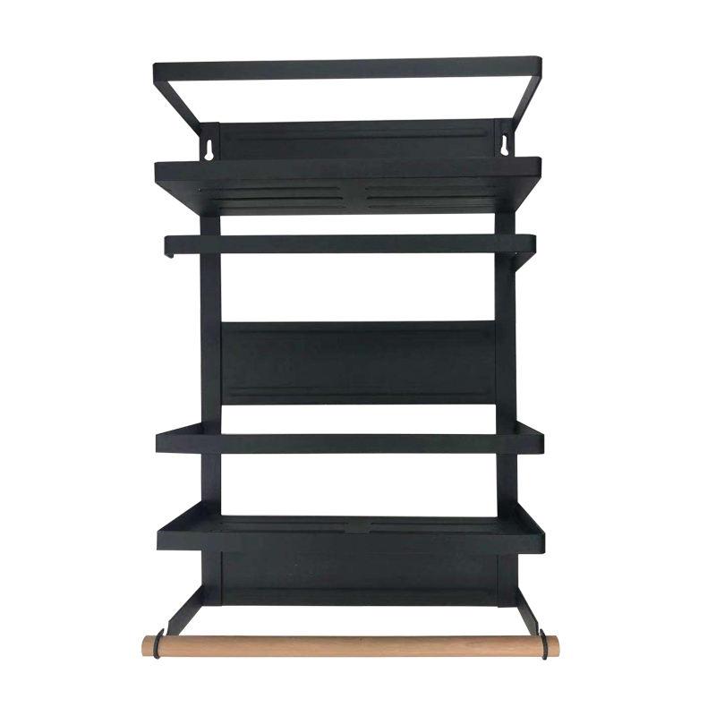 Hot Sales Magnetic Refrigerator Storage Rack Organizer No-Drill Side Hanging Spice Rack for Home Kitchen Supplies Storage